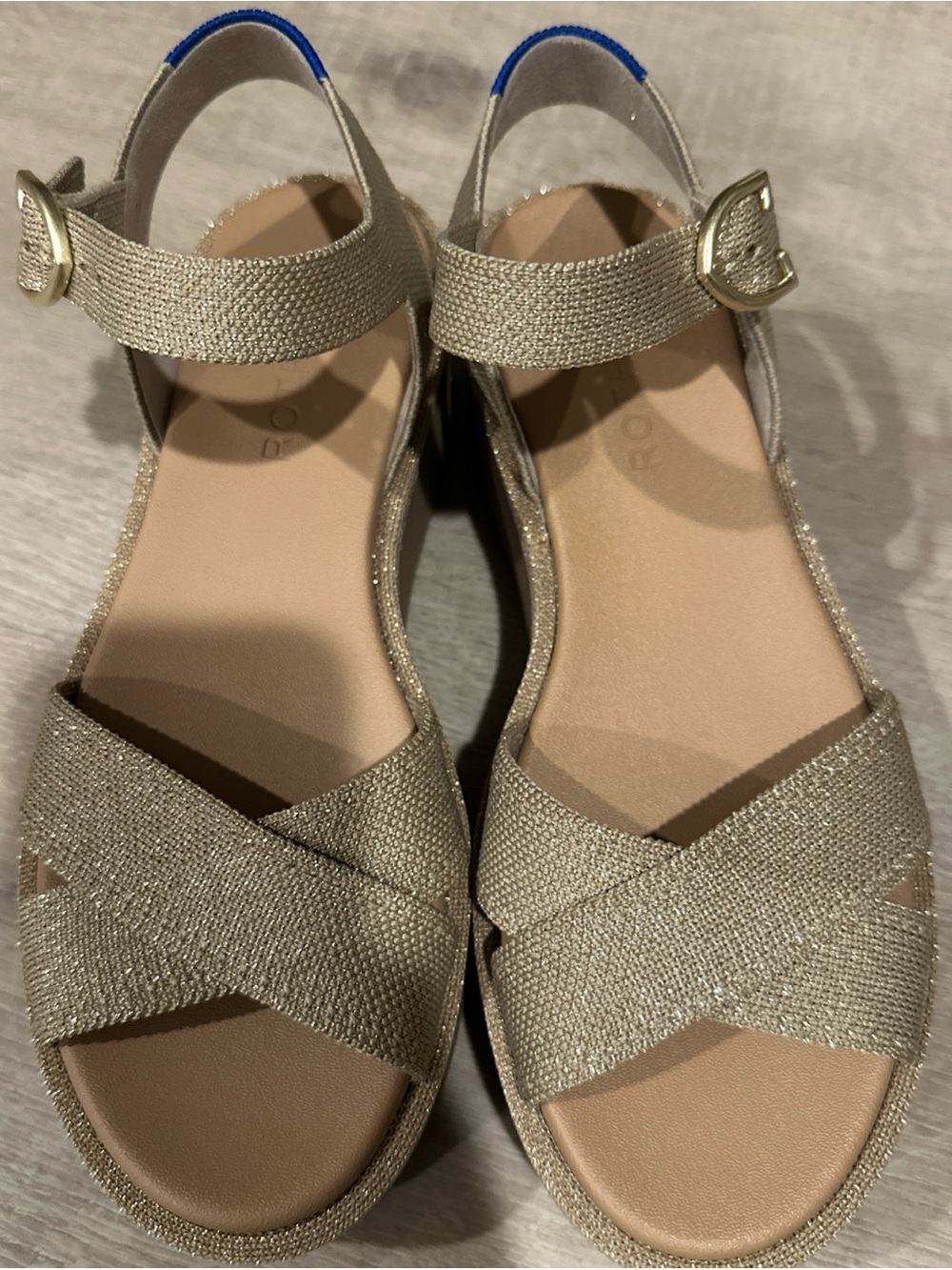 Rothys The Criss Cross Aurora Wedge Platform Sandals Womens Size 7 NEW!
